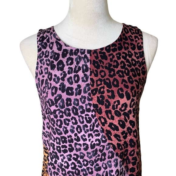 Maeve x Anthropologie Wynn Tank Shift Dress XS | Leopard Print Colorblock - Picture 5 of 9